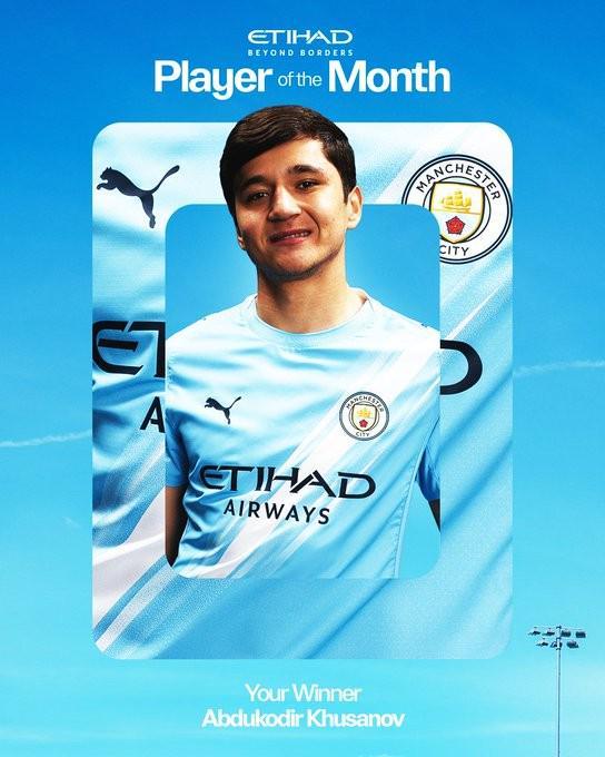 真人百家乐游戏登录入口-官方：乌兹别克斯坦后卫胡桑诺夫当选曼城3月最佳球员